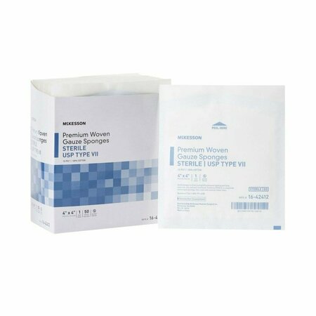 MCKESSON Sterile USP Type VII Gauze Sponge, 4 x 4 Inch, 50PK 16-42412